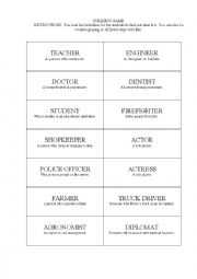 English Worksheet: GUESSING GAME