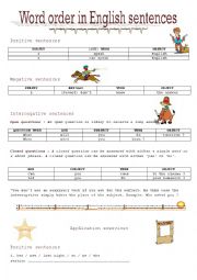 English Worksheet: Word order in English sentences