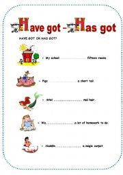 English Worksheet: Have got / Has got 