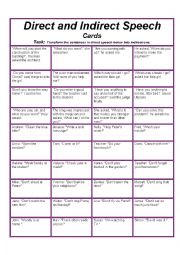 Direct and Indirect Speech_Cards