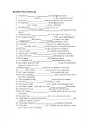 English Worksheet: Past Continuous