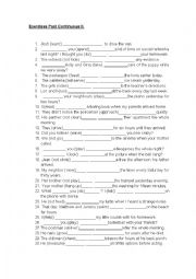 English Worksheet: Past Continuous II