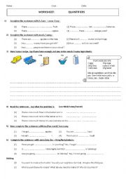 English Worksheet: Quantifiers 