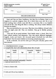 English Worksheet: final exam