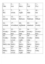 English Worksheet: numbers up to 40 - written form