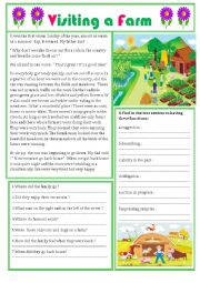 English Worksheet: visiting a farm