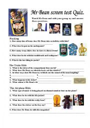 English Worksheet: Mr Bean Rides Again Part 1