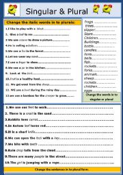 English Worksheet: Plurals 