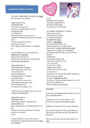 English Worksheet: Learning with Lyrics - Happy Valentines Day