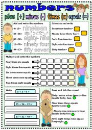 English Worksheet: numbers