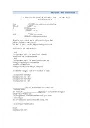 English Worksheet: song using past simple and past continuous