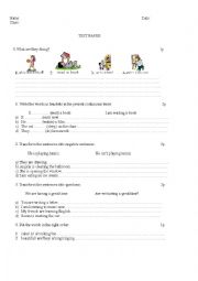 English Worksheet: present continuous