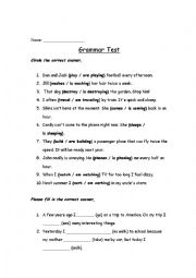 English Worksheet: Grammar test