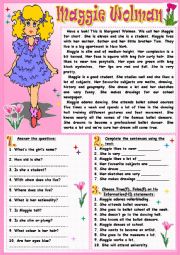 English Worksheet: Maggie Wolman