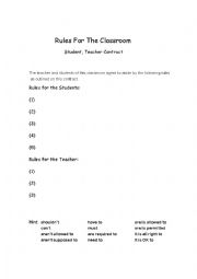 English Worksheet: Rules for the classroom
