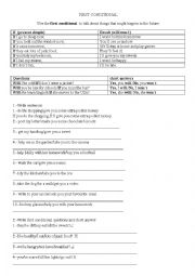 English Worksheet: FIRST CONDITIONAL