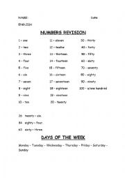 Numbers Revision