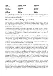 English Worksheet: racism-story of douglas fredreick