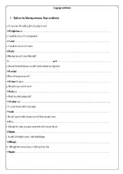 English Worksheet: Rephrasing sentences + Using inversion