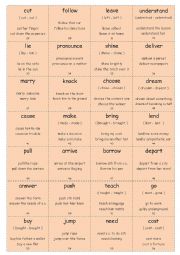 Vocabulary Cards WITH COLLOCATIONS Elementary Set 2 (Verbs 2)