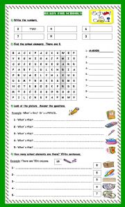English Worksheet: ARE YOU READY FOR SCHOOL??