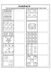 English Worksheet: Matching numbers and pictures PART 2