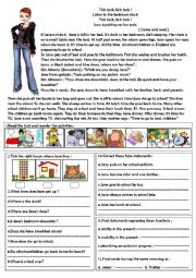 English Worksheet: daily routines