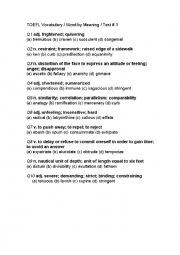 TEOFL Vocab test