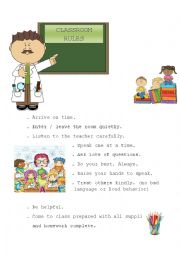 English Worksheet: Classroom Rules