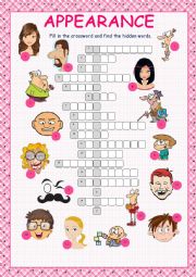 English Worksheet: Appearance Crossword Puzzle