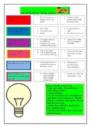 English Worksheet: Talking about being green