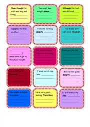 English Worksheet: Linking words - speaking