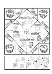 English Worksheet: St. Valentines Fortune Teller