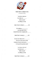English Worksheet: Santa Claus is coming to town