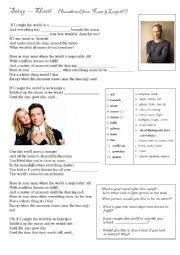 English Worksheet: Sting - Untill (a nice song for Valentines day on Conditionals II + key - Kate and Leopold Soundrack)