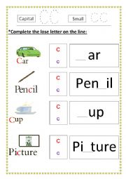 English Worksheet: The letter C