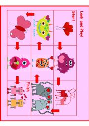 English Worksheet: Pre-School Valentines Day Board Game