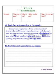 English Worksheet: Dinosaurs