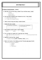 English Worksheet: Mid-term Test 2 Bac