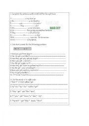 English Worksheet: have got