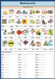 English Worksheet:  Phonetics : Rhyming words.