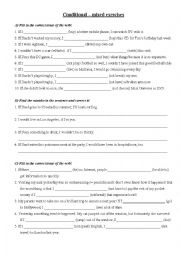 English Worksheet: Conditional  mixed exercises