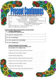 English Worksheet: present continuous