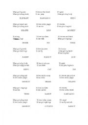 English Worksheet: guessing the animal