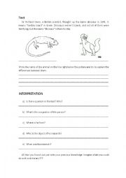 English Worksheet: Lizard or Dinosaur