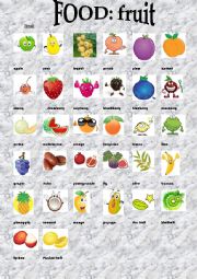 English Worksheet: Fruit