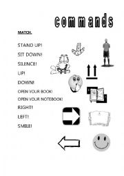 English Worksheet: Commands