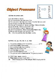 English Worksheet: Object Pronouns