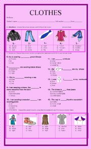 English Worksheet: clothes