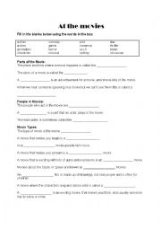 English Worksheet: Movie Language Gap Fill